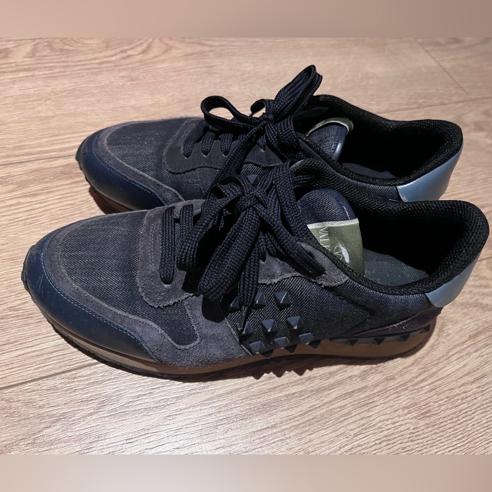 Valentino spikes denim trainers